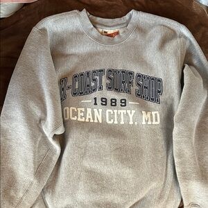 MV Sport Gray Sweatshirt with Navy and White Print